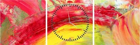 Tablou cu abstracție - pictura (cu ceas) (90x30 cm)