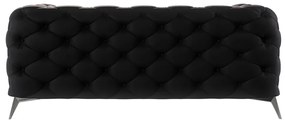 Canapea neagră cu tapițerie din catifea 185 cm Chelsea – Ropez