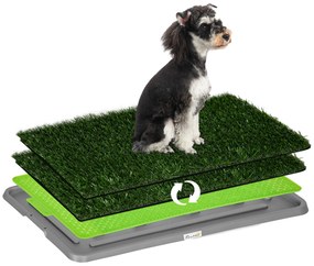 PawHut Toaletă pentru Câini, Iarbă Artificială pentru Câini cu Tavă pentru Antrenamentul la Oliță, 67x41 cm, Verde