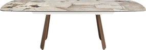 Masa extensibila design LUX Porcelain Marble 180-260cm