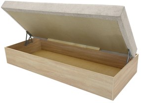 Pat de o persoană (canapea) 85 cm Idona (gri maro) (cu somieră și saltea) (cu sp. depozitare). 1098586