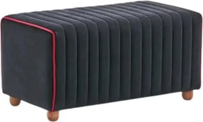 Taburet MABEL, stofa catifelata negru, 80x40x40 cm