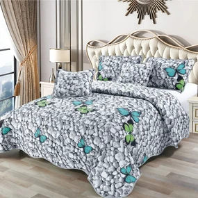 Cuvertura bumbac 100%, 5 piese, pat 2 persoane, 230x250 cm, CB277