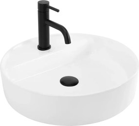 Lavoar pe blat Rea Ronda rotund 45 cm alb lucios