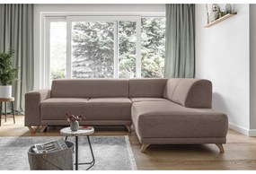 Colțar maro extensibil/cu spațiu de depozitare (cu colț pe partea dreaptă/în formă de ”L”) Classy Sophie – Miuform