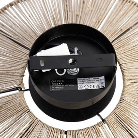 Plafoniera rustică neagră cu frânghie - Sacha