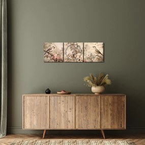 Tablou - Vintage pictura pasăre (cu ceas) (90x30 cm)