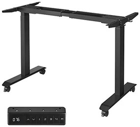 Cadru pentru birou electric reglabil negru din metal, 107,5-175 x 60 x 69-115 cm, Songmics