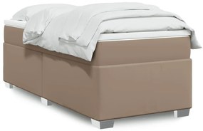 3285188 vidaXL Pat box spring cu saltea, cappuccino, 80x200 cm piele ecologică