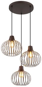 Lustra cu 3 pendule metal ruginiu MATEO