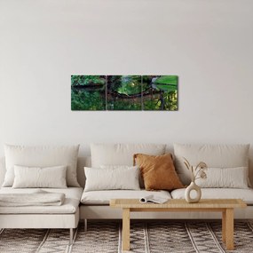 Tablou cu râu (cu ceas) (90x30 cm)