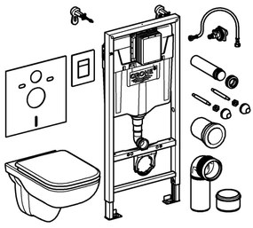 GROHE SOLIDO Set pentru WC, 1,13 m, ceramică albă - 39817000