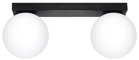Plafonieră neagră cu abajur din sticlă ø 12 cm Umerta – Nice Lamps