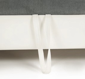 Colţar mic, piele ecologică alb/material textil gri, model stânga, SANTIAGO