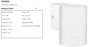 Aplica de perete exterior IP54 Tin Maxi alb 21509901 NL