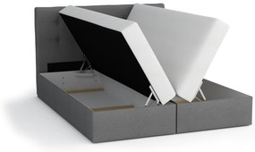 Pat matrimonial Boxspring 140 cm Porto (negru) ( cu saltea și sp. depozitare). 1047304