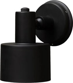 Aplică de perete din metal negru, formă cilindrică, finisaj mat, 20 × 17 × 11 cm, „Spot Black Edition"