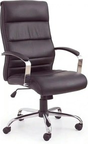 Scaun birou TEKSAS, negru, piele ecologica, 63x75x112/122 cm