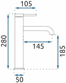 Baterie pentru baie Rea Spot cupru periat