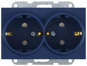 Priza dubla cu impamantare, protectie copii, 16A, IP20, Ocean, Panasonic Karre Plus 55 Soft Touch