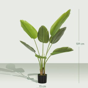 HOMCOM Plantă artificială interioară 109 cm, copac artificial cu ghiveci din plastic și sol flocat, verde | Aosom Romania