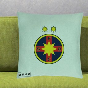 Perna Personalizata FCSB Fotbal Club Steaua Bucuresti, 40x40 cm, Verde Menta, Husa Detasabila, Perna Inclusa, BEKZ®