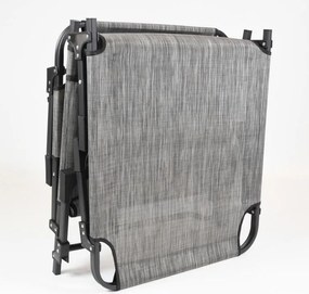 Șezlong pliabil, gri, 189,5 x 58,5 x 33,5 cm