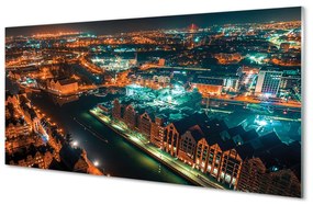 Tablouri acrilice Gdańsk River noapte panoramă