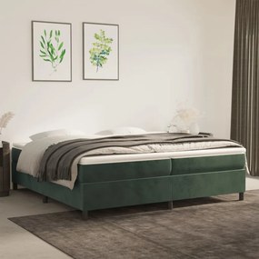 3144702 vidaXL Pat box spring cu saltea, verde închis, 200x200 cm, catifea