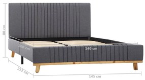 Cadru de pat, gri deschis, 140 x 200 cm, material textil Gri deschis, 140 x 200 cm