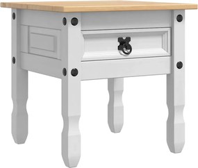 vidaXL Masă laterală Corona Alb 50 x 50 x 50 cm Lemn de pin masiv