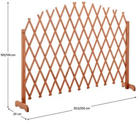 Ecran grilaj, maro/ lemn, 250 cm, KEJLY