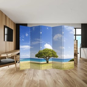 Paravan - Plaja cu copac (210x170 cm)