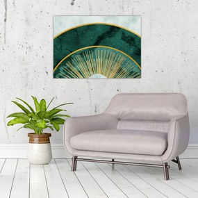 Tablou - Forme cu texturi aurii (70x50 cm)