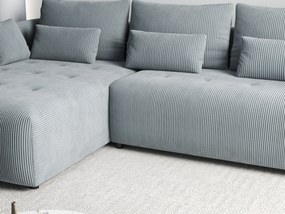 Colțar extensibil dumonde cu ladă de depozitare si sezut confortabil din spuma high-density, Malta Zoom Grey 235x185 cm