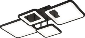 Plafoniera LED ERSTE Ambient 70W Negru Mat Dimabilă 3CCT 3850lm, Corp Iluminat Industrial Chic Modern pentru Living, Design Geometric Eficient