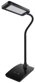 Lampă de birou LED EDDY, cu intensitate reglabilă, 6W, 230V, 3000/4500/6800K, neagră
