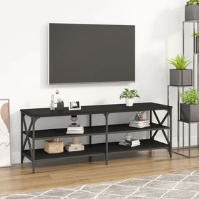 Comoda TV, negru, 140x40x50 cm, lemn prelucrat