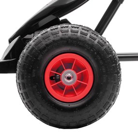 HOMCOM Go Kart pentru Copii 5-12 Ani, cu Pedale, Scaun Ajustabil și Cauciucuri Gonflabile, Frână de Mână și Amortizare Socuri Roșu | Aosom România