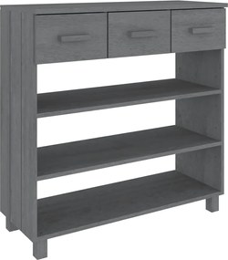 vidaXL Masă consolă „HAMAR”, gri închis, 90x35x90 cm, lemn masiv pin