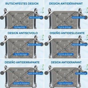 HOMCOM Scaun Reglabil de Duș cu Mânere, Multicolor | Aosom Romania