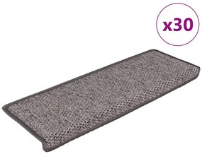 vidaXL Covoraș scări autoadeziv 30 buc. gri&amp;bej 65x21x4cm aspect sisal