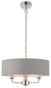 Lustră pe lanț Endon 94377 HIGHCLERE 3xE14/40W/230V gri/crom lucios