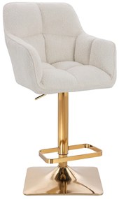 HR550KW Scaun Crem Boucle cu Bază Aurie