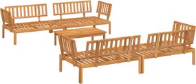 vidaXL Set canapea grădină din paleți, 5 piese, lemn masiv de acacia