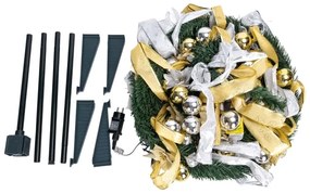 Aigostar - Brad de Crăciun LED pentru exterior 150xLED/230V 1,8m IP44 alb/auriu alb rece