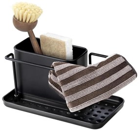 WENKO 55078100 - Organizator pentru bucătărie de exterior BLACK, 21x12 cm, inox/negru