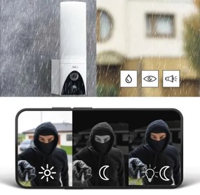 Cameră LED inteligentă de exterior cu sursă de lumină GoSmart LED/12W/230V IP65 Wi-Fi Tuya alb