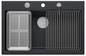 Chiuveta din granit MARC 110 WORKSTATION negru metalic