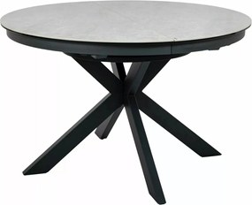 Masa extensibila Porto Ceramic bej lucios/negru mat L120-160xl120 cm